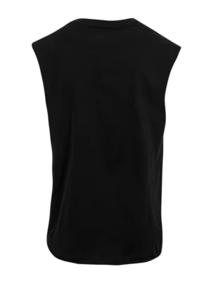 Camiseta sin manga negra detras