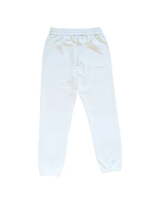 Pantalon chandal crema con logo bordado